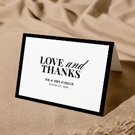 Tarjeta De Agradecimiento Classic Luxe | Elegante Boda blanco y negro