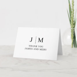 Tarjeta De Agradecimiento Classic Monogram Wedding