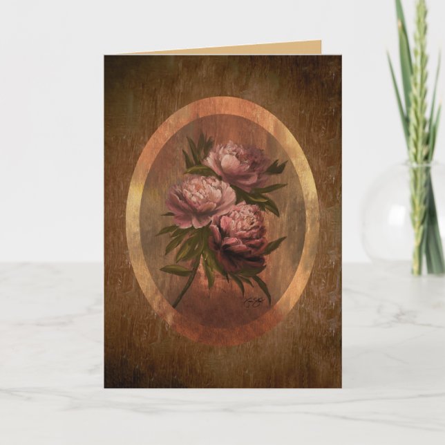 Tarjeta De Agradecimiento Classic Peonies 5x7 (Anverso)