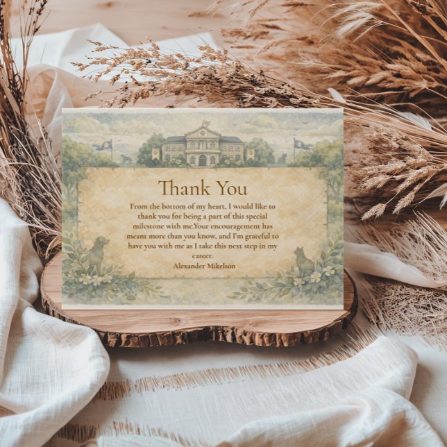 Tarjeta De Agradecimiento Classic Veterinary School Graduation (Subido por el creador)