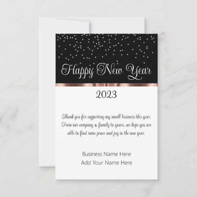 Tarjeta De Agradecimiento Classy Business Gracias Cartas de Año Nuevo (Anverso)