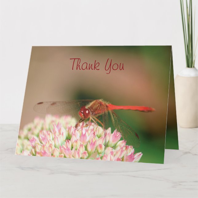 Tarjeta De Agradecimiento Classy Dragonfly Gracias (Anverso)
