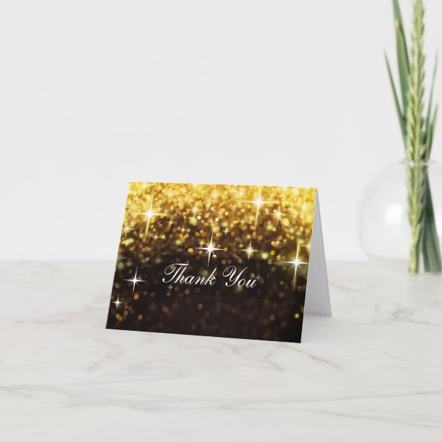 Tarjeta De Agradecimiento Classy Glitzy Thank You Cards (Anverso)