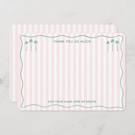 Tarjeta De Agradecimiento Classy Palm Springs Pink Green Bridal Shower