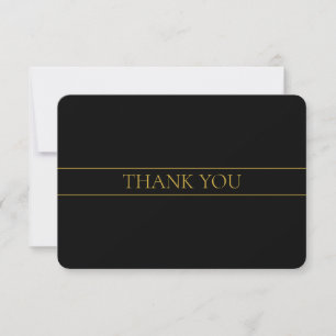 Tarjeta De Agradecimiento Classy Personalizable Gold Text & Lines