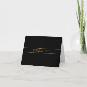 Tarjeta De Agradecimiento Classy Personalizable Gold Text & Lines