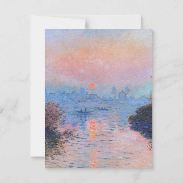 Tarjeta De Agradecimiento Claude Monet - Atardecer En El Sena (Anverso)