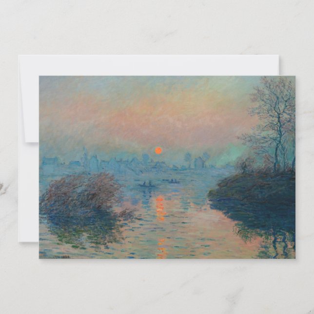 Tarjeta De Agradecimiento Claude Monet - Atardecer en el Sena en Lavacourt (Anverso)