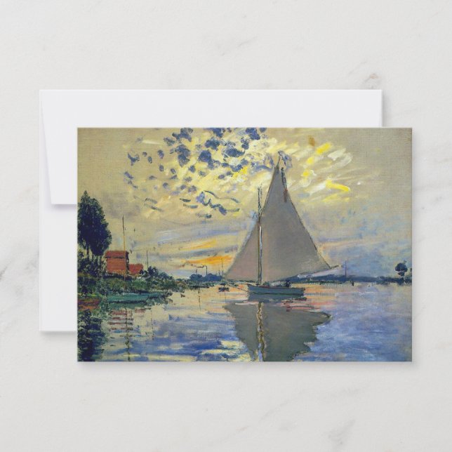 Tarjeta De Agradecimiento Claude Monet - Barco de vela en Le Petit-Gennevill (Anverso)
