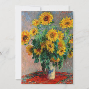 Tarjeta De Agradecimiento Claude Monet - Bouquet de girasoles