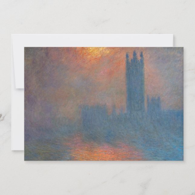 Tarjeta De Agradecimiento Claude Monet - Cámaras del Parlamento Londres (Anverso)