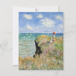 Tarjeta De Agradecimiento Claude Monet - Caminar Por El Acantilado En Pourvi