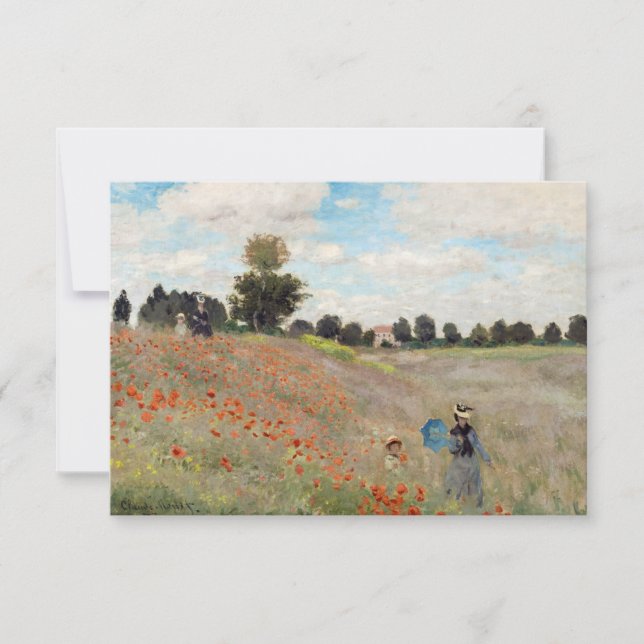 Tarjeta De Agradecimiento Claude Monet - Campo de amapola (Anverso)