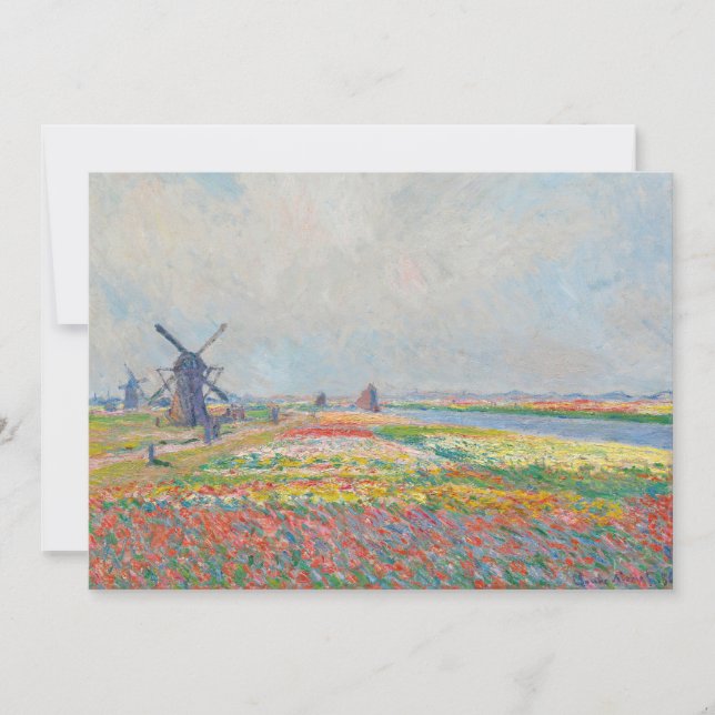 Tarjeta De Agradecimiento Claude Monet - Campos de Tulipanes cerca de La Hay (Anverso)