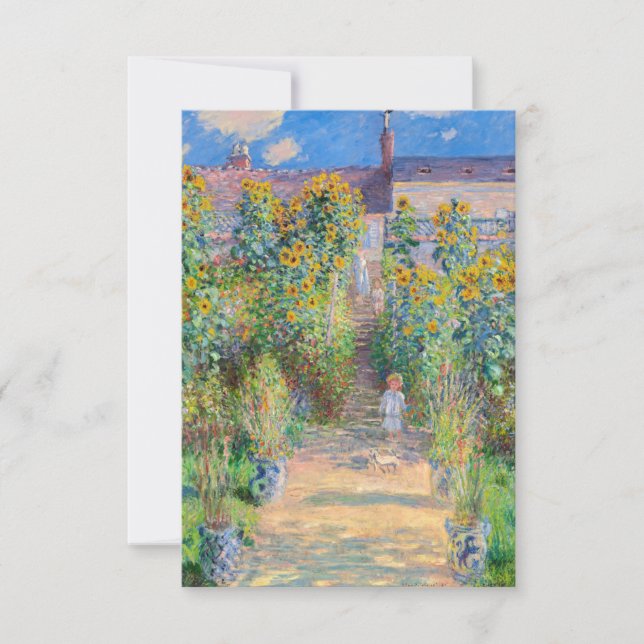 Tarjeta De Agradecimiento Claude Monet - El jardín del artista en Vetheuil (Anverso)