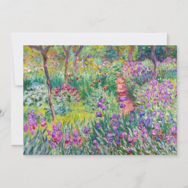Tarjeta De Agradecimiento Claude Monet - El jardín del Iris en Giverny (Anverso)