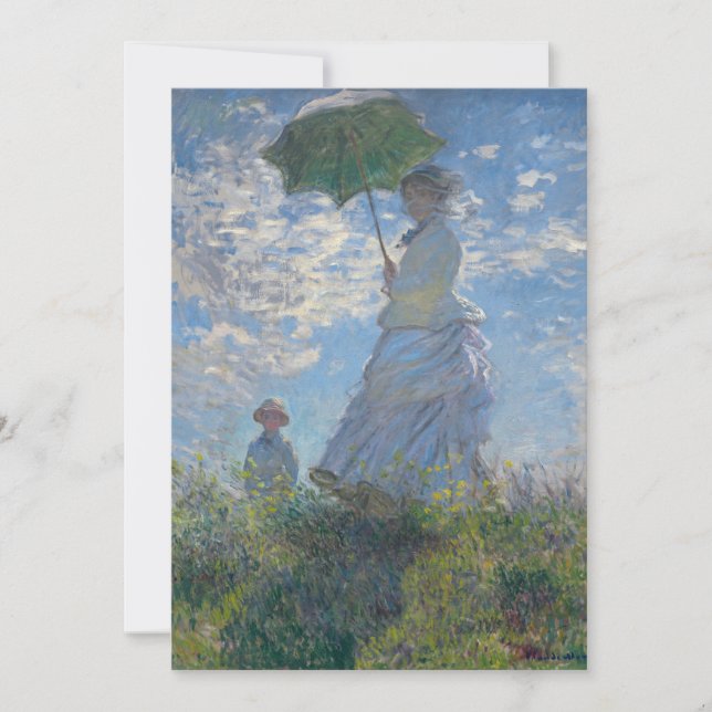 Tarjeta De Agradecimiento Claude Monet - El Paseo, Mujer Con Parasol (Anverso)