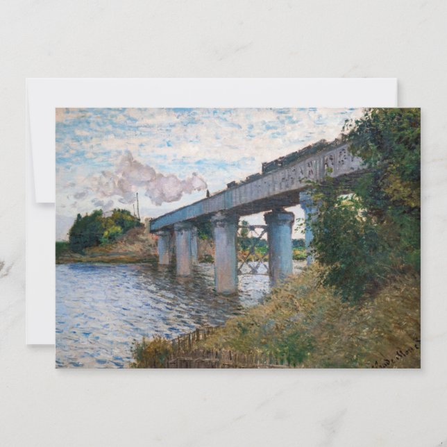 Tarjeta De Agradecimiento Claude Monet - El puente ferroviario en Argenteuil (Anverso)
