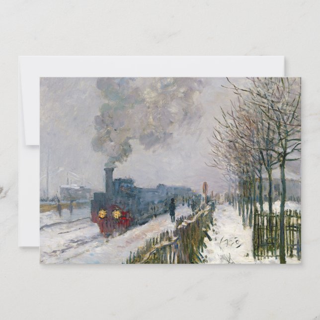 Tarjeta De Agradecimiento Claude Monet - El tren en la nieve / La locomotora (Anverso)