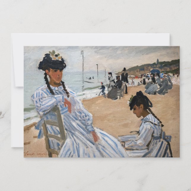 Tarjeta De Agradecimiento Claude Monet - En la playa de Trouville (Anverso)