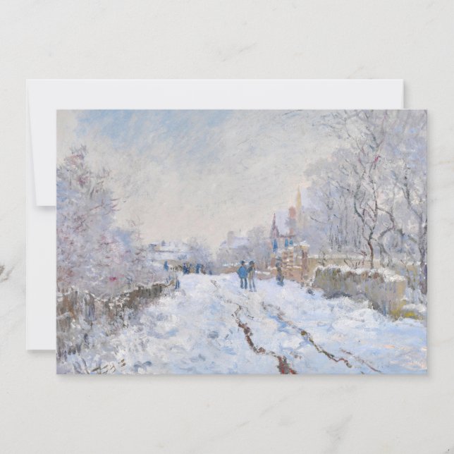 Tarjeta De Agradecimiento Claude Monet - Escena de nieve en Argentina (Anverso)