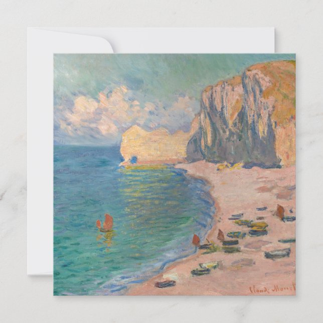 Tarjeta De Agradecimiento Claude Monet - Etretat: playa y Falaise d'Amonet (Anverso)
