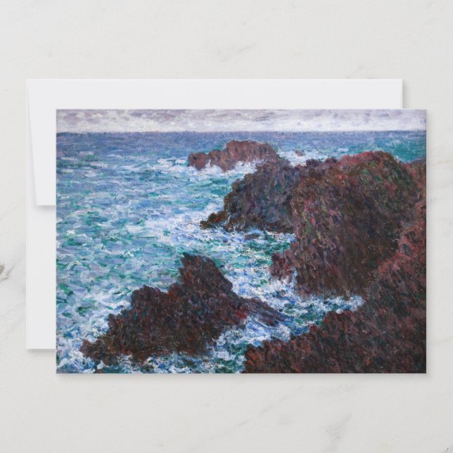 Tarjeta De Agradecimiento Claude Monet - Las rocas en Belle-Ile, Costa Salva (Anverso)