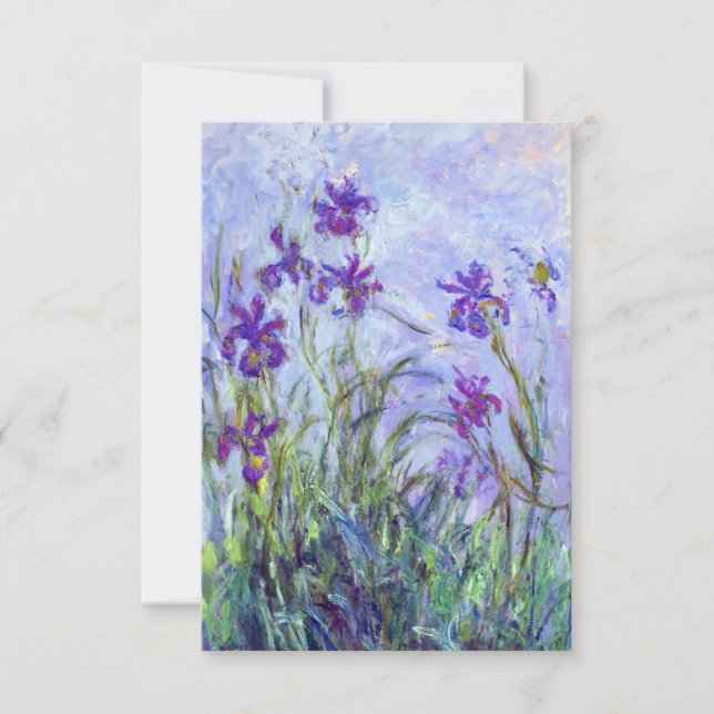 Tarjeta De Agradecimiento Claude Monet - Lilac Irises / Iris Mauves (Anverso)