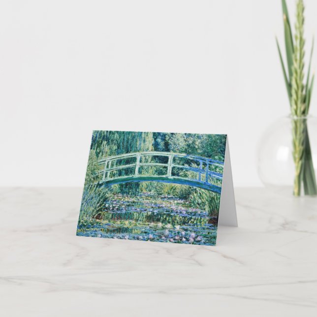 Tarjeta De Agradecimiento Claude Monet - Lilis De Agua Y Puente Japonés (Anverso)