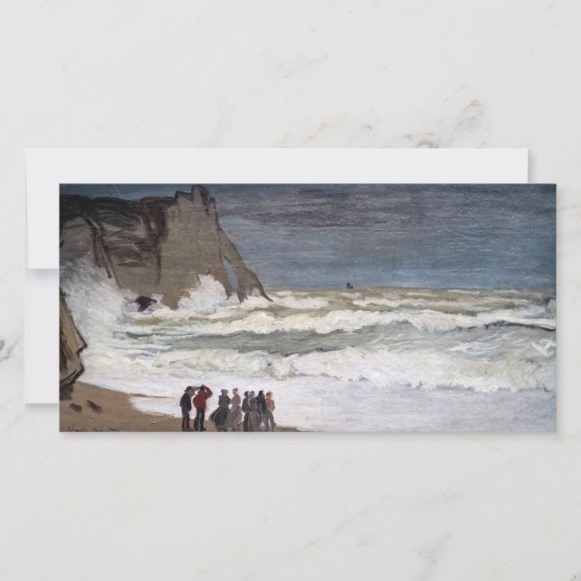 Tarjeta De Agradecimiento Claude Monet - Mar duro en Etretat (Anverso)