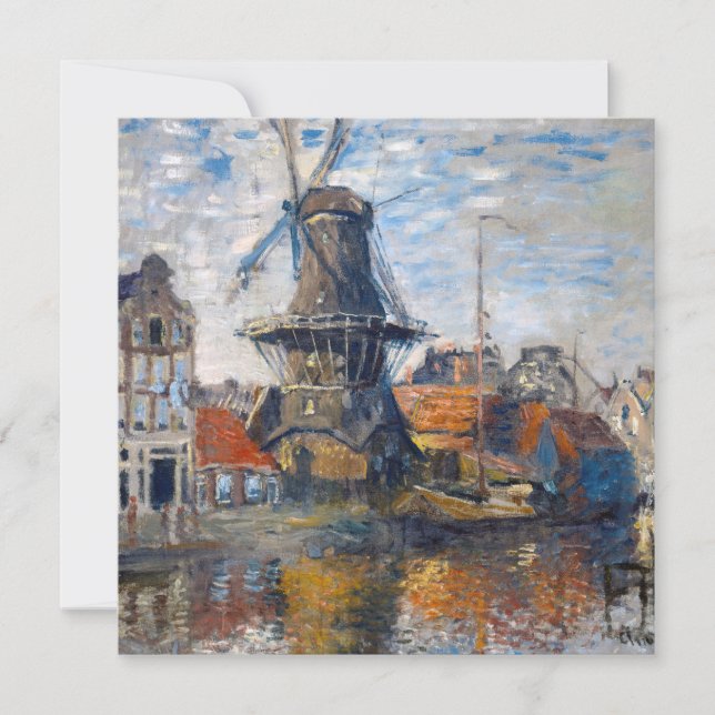 Tarjeta De Agradecimiento Claude Monet - Molino de viento, Amsterdam (Anverso)