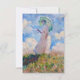 Tarjeta De Agradecimiento Claude Monet - Mujer con un parasol mirando a la i
