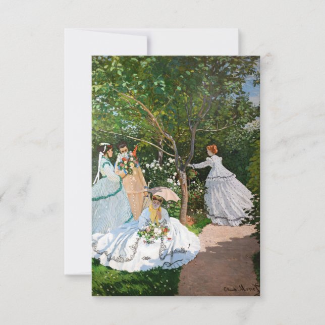 Tarjeta De Agradecimiento Claude Monet - Mujeres en el jardín (Anverso)