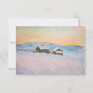 Tarjeta De Agradecimiento Claude Monet - Paisaje de Noruega, Casas Azules