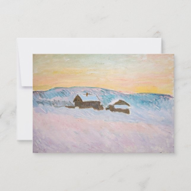 Tarjeta De Agradecimiento Claude Monet - Paisaje noruego, casas azules (Anverso)