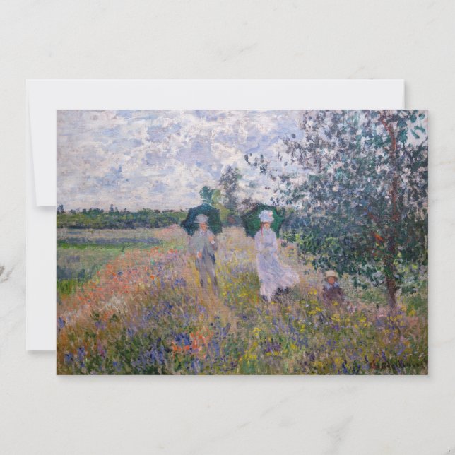 Tarjeta De Agradecimiento Claude Monet - Paseo cerca de Argentina (Anverso)