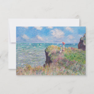 Tarjeta De Agradecimiento Claude Monet - Paseo por el acantilado en Pourvill