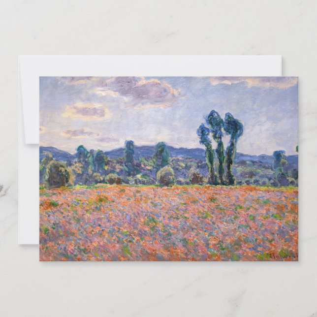 Tarjeta De Agradecimiento Claude Monet - Poppy Field 1890 (Giverny) (Anverso)