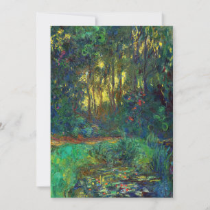Tarjeta De Agradecimiento Claude Monet - Rincón de un estanque con nenúfares