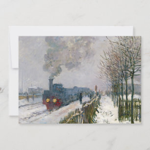 Tarjeta De Agradecimiento Claude Monet - Tren en la Nieve / La Locomotora