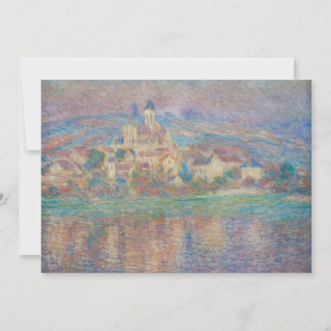 Tarjeta De Agradecimiento Claude Monet - Vetheuil, atardecer (Anverso)