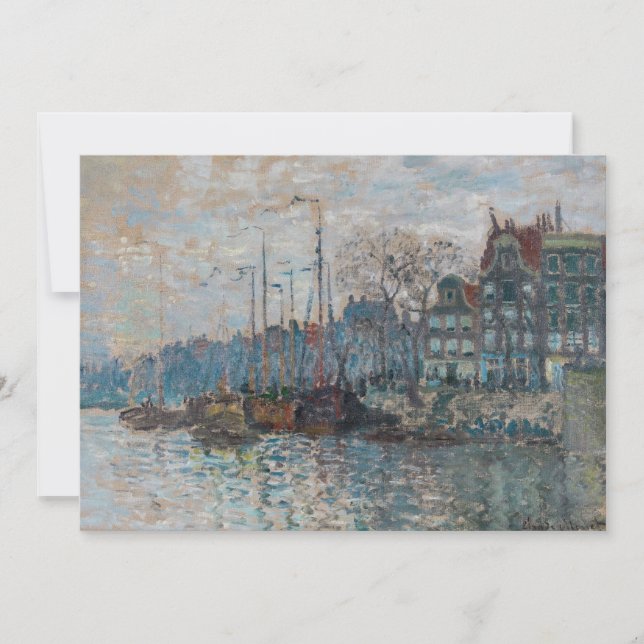 Tarjeta De Agradecimiento Claude Monet - Vista de Ámsterdam (Anverso)