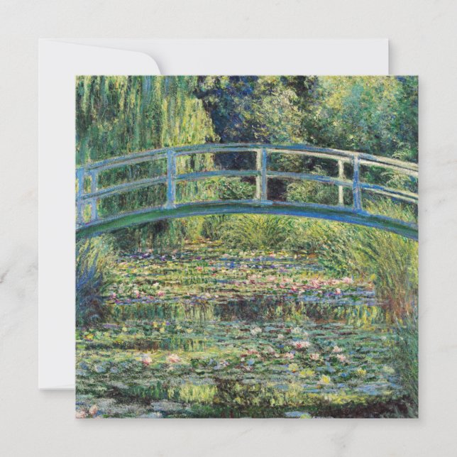 Tarjeta De Agradecimiento Claude Monet - Water Lily Pond y Puente Japanés (Anverso)