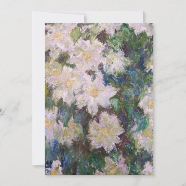 Tarjeta De Agradecimiento Claude Monet - White Clematis (Anverso)