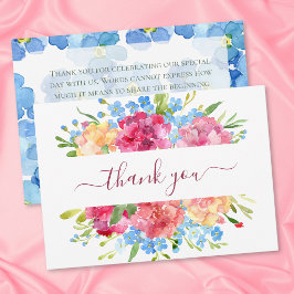Tarjeta De Agradecimiento Claveles y Nomeolvides Boda