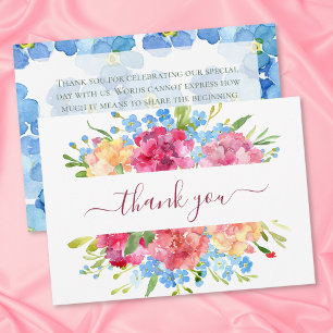 Tarjeta De Agradecimiento Claveles y Nomeolvides Boda