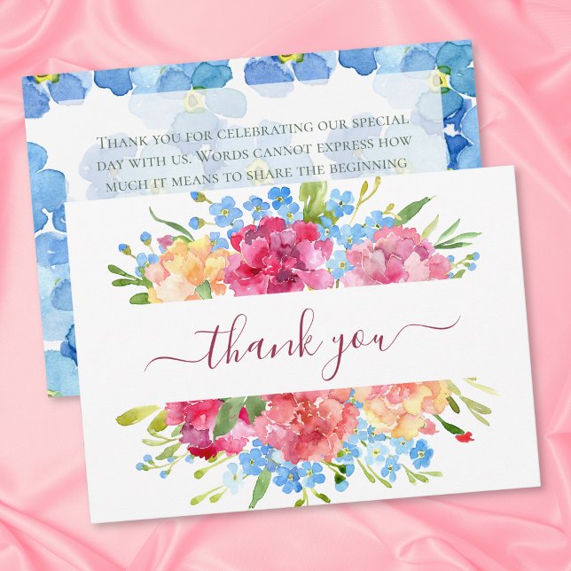 Tarjeta De Agradecimiento Claveles y Nomeolvides Boda (Subido por el creador)