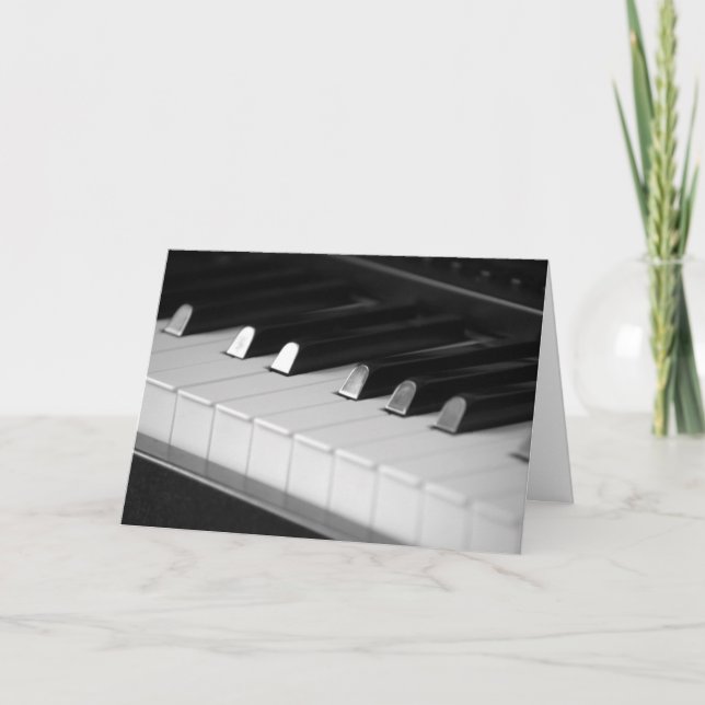 Tarjeta De Agradecimiento Claves de piano (Anverso)