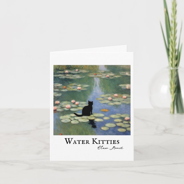 Tarjeta De Agradecimiento Claw Monet Water Lilis Cat Sympathy Card (Anverso)