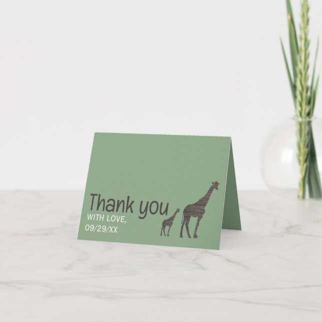 Tarjeta De Agradecimiento Clay Safari Giraffe, Boda ruso (Anverso)
